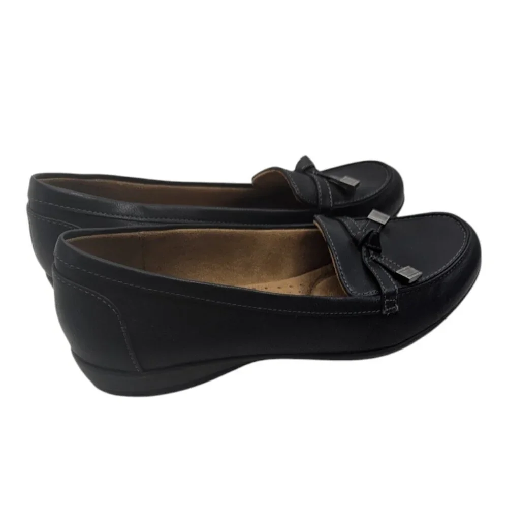 Natural Soul Black Loafers Comfort Flats Women's Size 6.5